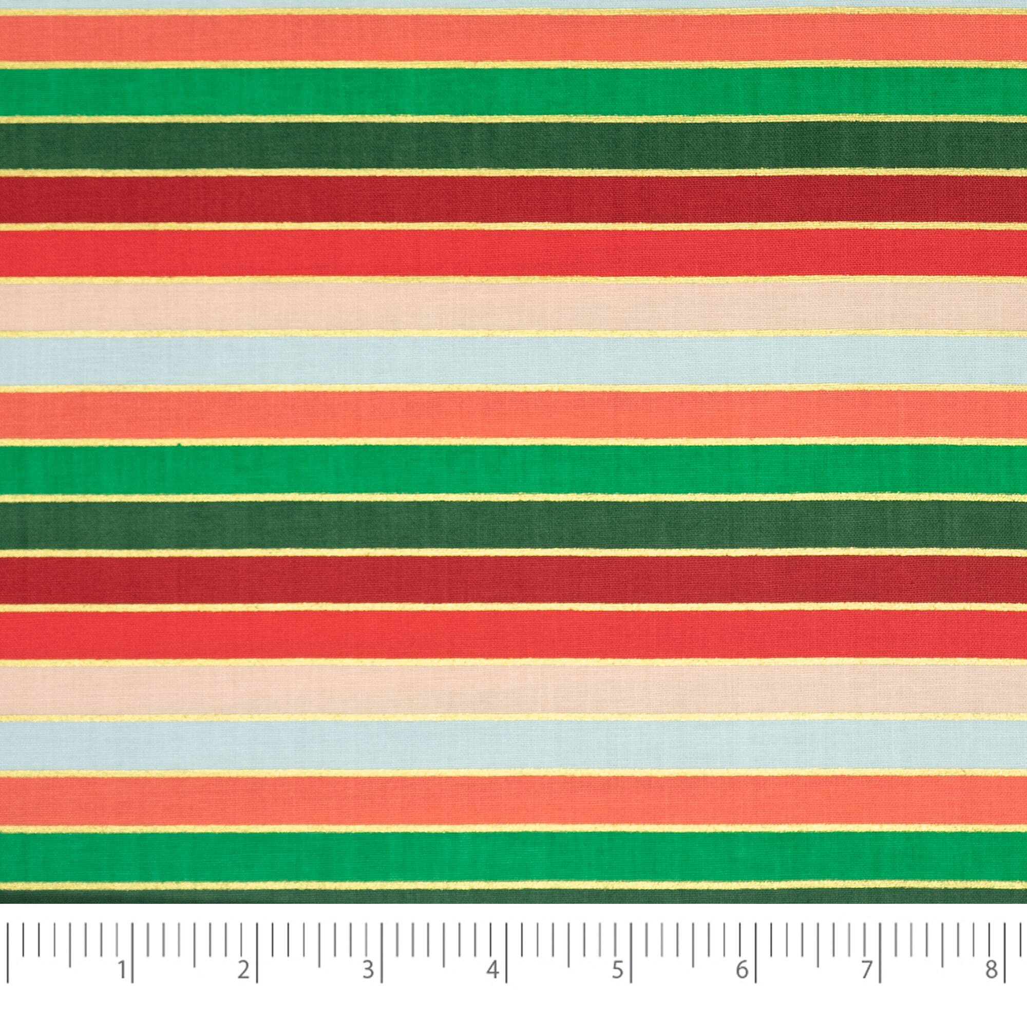 SINGER Christmas Holiday Nordic Stripe Cotton Fabric
